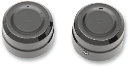 Drag Specialties Pair Black Front Axle Covers Caps 2008-2021 Harley Sportster