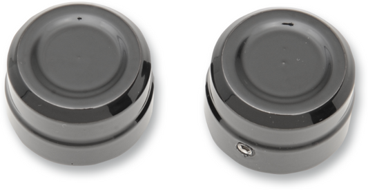 Drag Specialties Pair Black Front Axle Covers Caps 2008-2021 Harley Sportster
