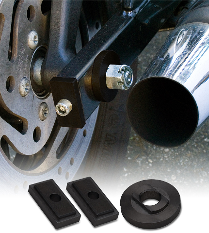 jims Black Rear Axle Lockdown Adjuster Kit 73-04 Harley Touring Softail XL FXWG