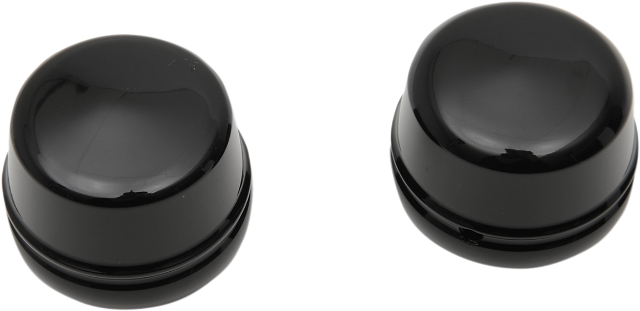 Drag Specialties Gloss Black Front Axle Caps for 00-07 Harley Touring FLHT FLHX