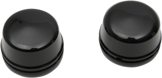 Drag Specialties Gloss Black Front Axle Caps for 00-07 Harley Touring FLHT FLHX