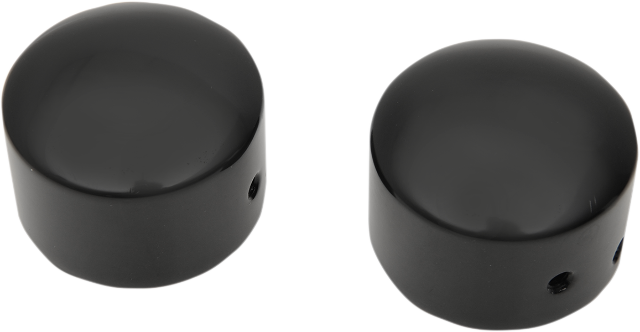 Drag Specialties Gloss Black Front Axle Caps 2008-2023 Harley Touring FLHT FLHX