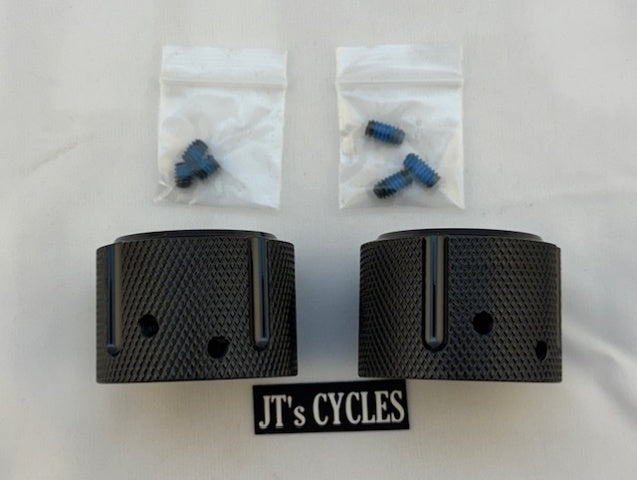 Figurati Designs Front Smooth Axle Nut Black Covers for 2002-2022 Harley
