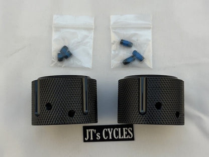 Figurati Designs Front Smooth Axle Nut Black Covers for 2002-2022 Harley