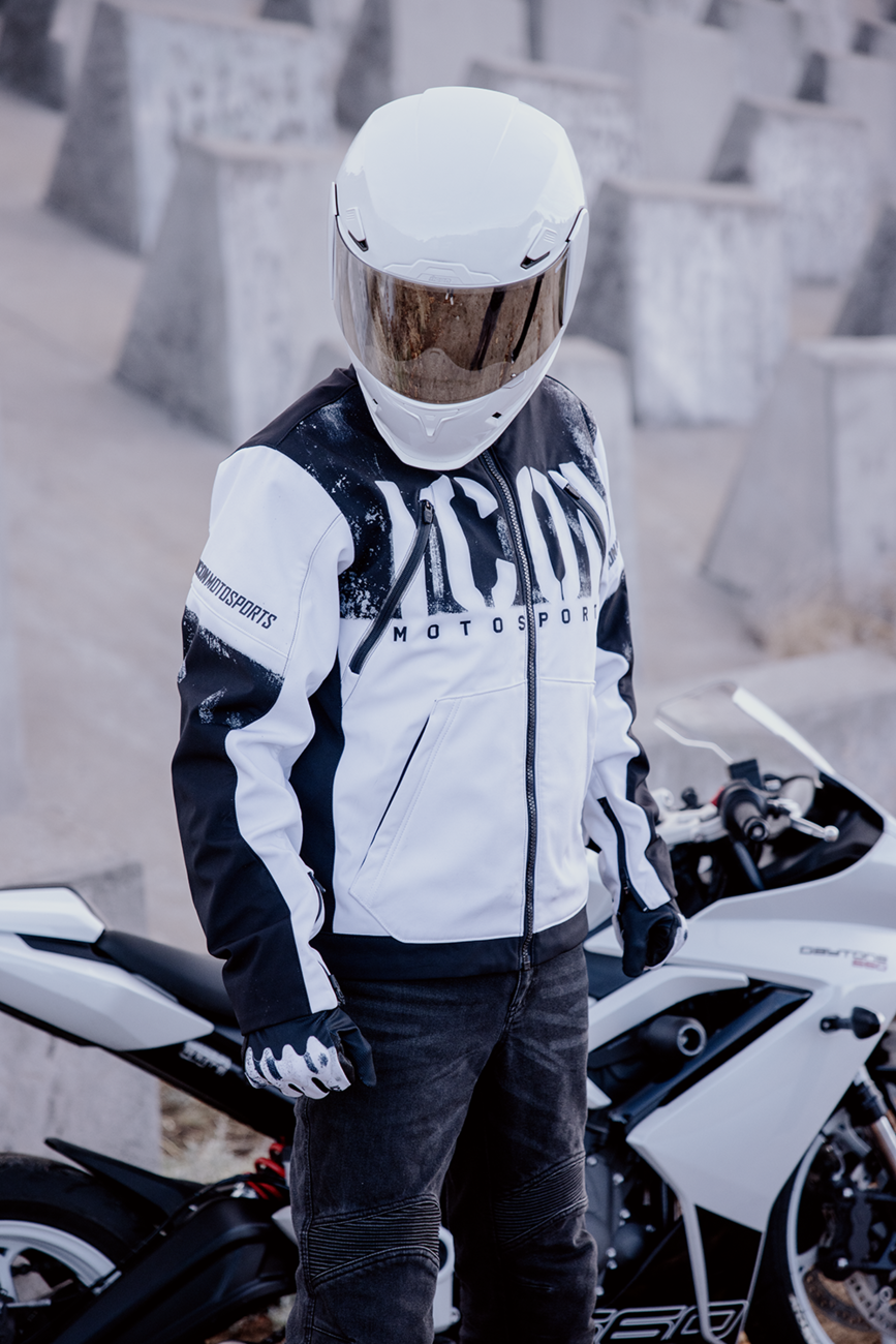 Icon Airframe Solid Gloss White Full Face Unisex Adult Street Motorcycle Helmet