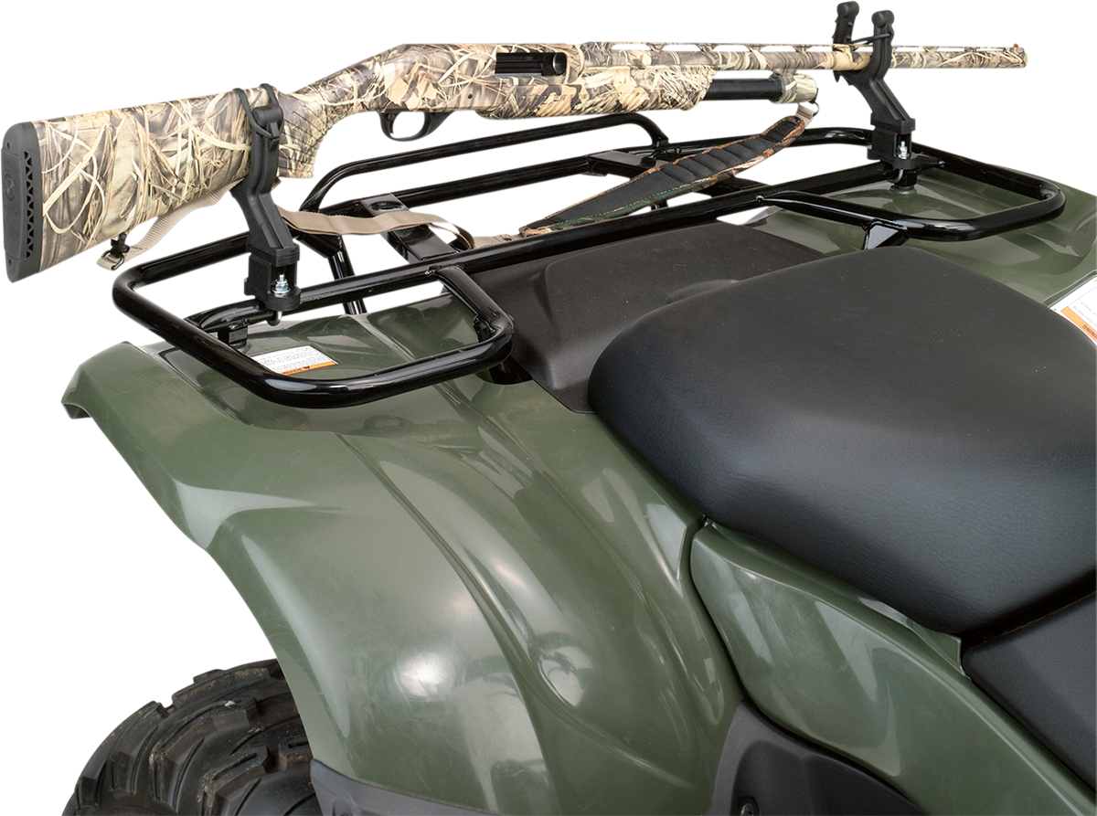 Moose Black Aluminum Rubber ATV Cargo Rail Big Horn Single Gun Rack