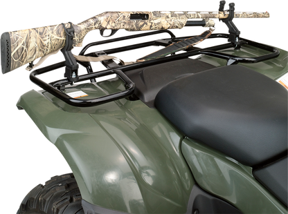 Moose Black Aluminum Rubber ATV Cargo Rail Big Horn Single Gun Rack