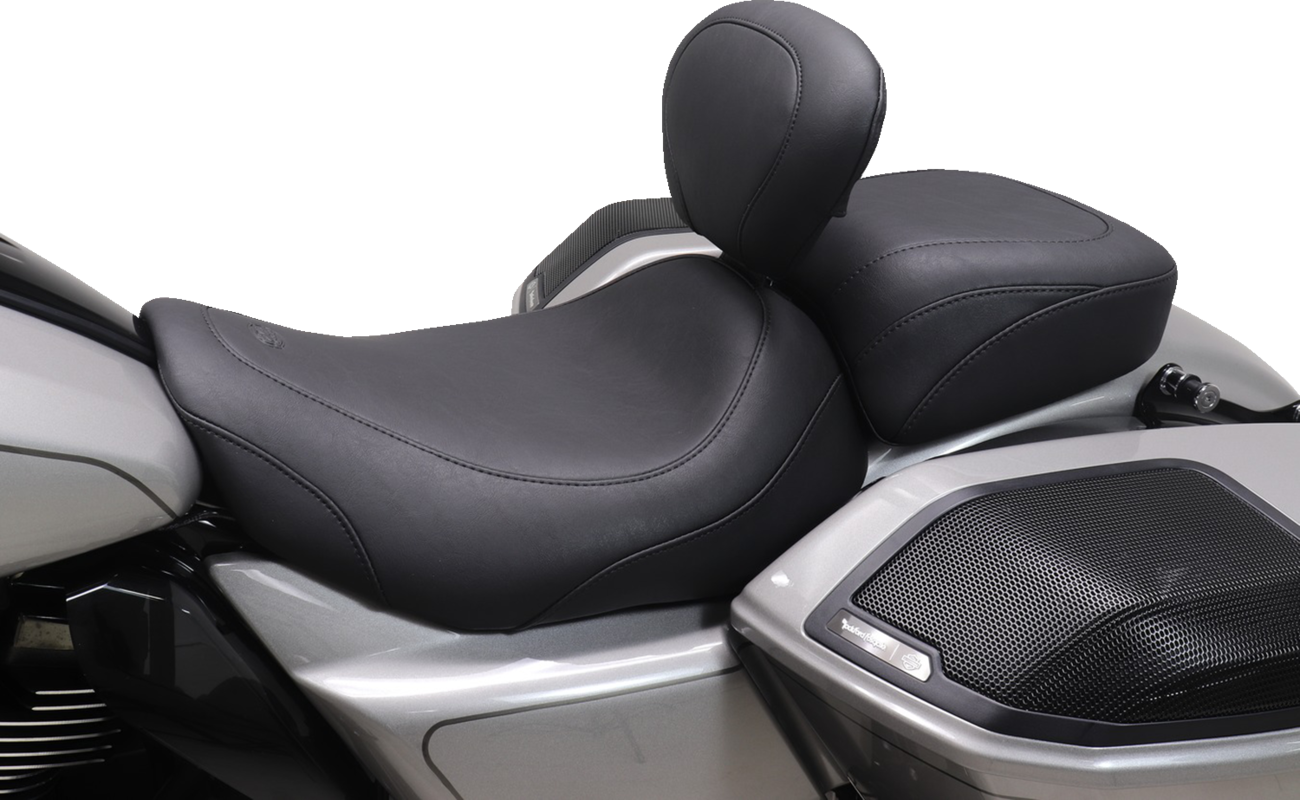 Mustang Wide Tripper Smooth Solo Seat & Backrest fits 2023-2026 Harley Touring