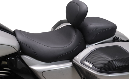 Mustang Wide Tripper Smooth Solo Seat & Backrest fits 2023-2026 Harley Touring
