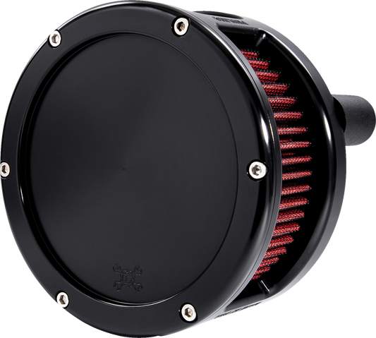 Feuling BA Series Solid Black Red Air Cleaner Kit 2017-24 Harley Touring Softail