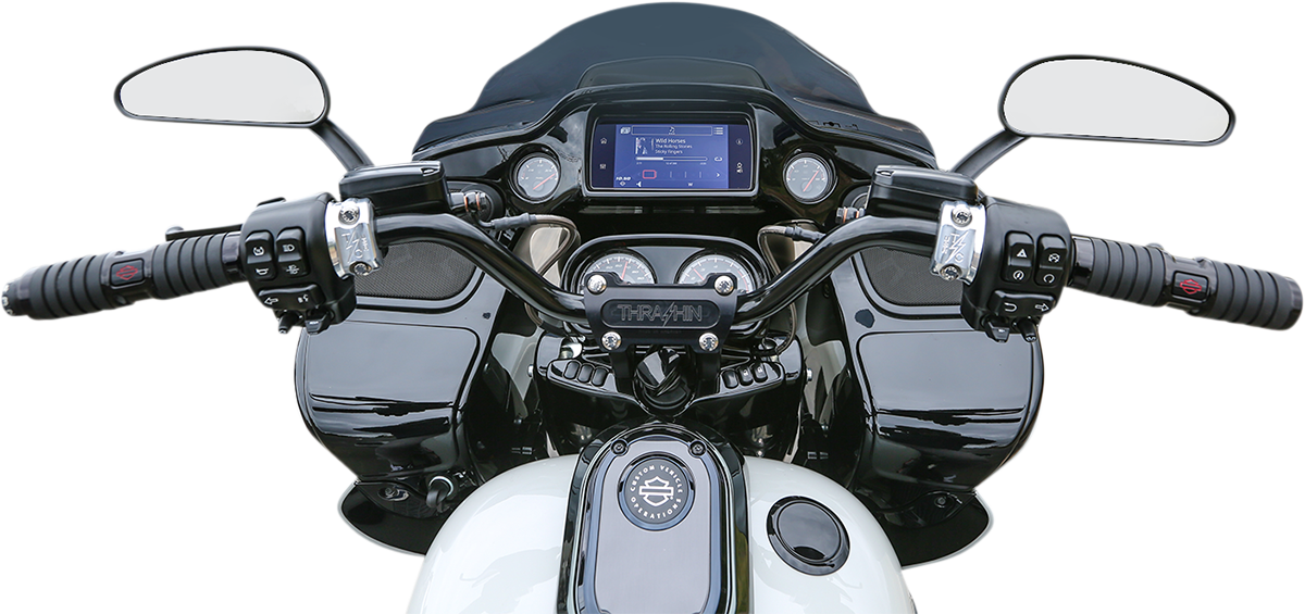 Thrashin Black Motorcycle Handlebar Riser Adapter Kit 2015-20 Harley Road Glide