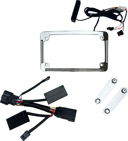 Custom Dynamics All-In-One Chrome License Plate Frame for 2026 Harley Touring