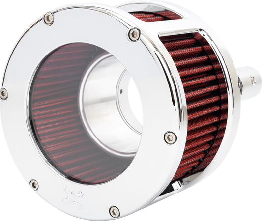 Feuling BA Race Clear Chrome Red Air Cleaner Kit 2017-24 Harley Touring Softail