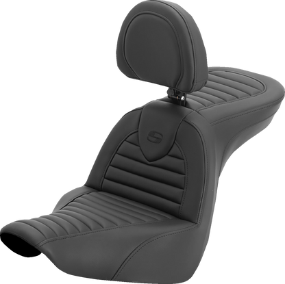 Saddlemen Roadsofa Tuck N Roll Gel Seat & Backrest for 2018-26 Harley Low Rider