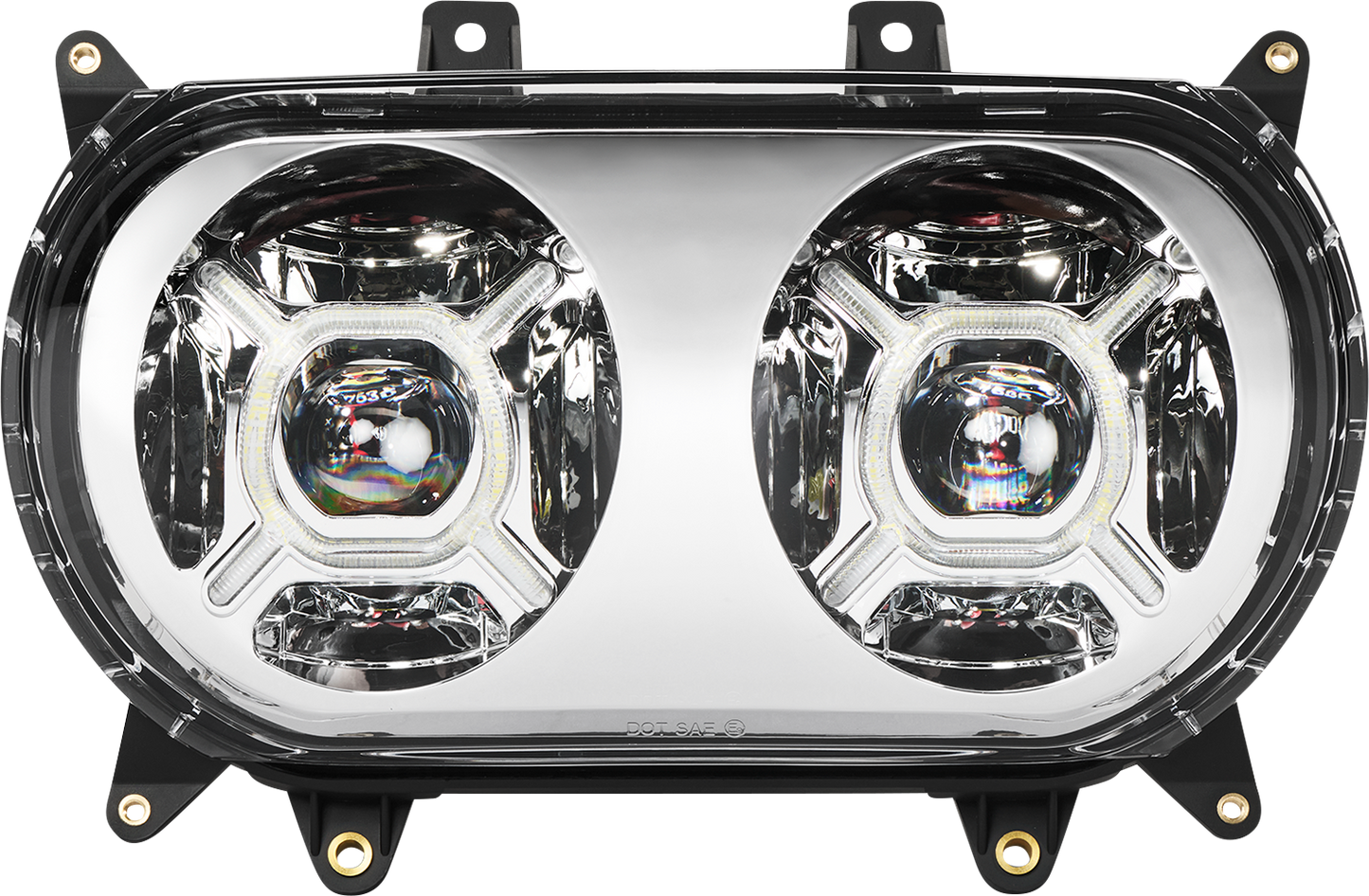 Custom Dynamics Chrome Double-X LED Headlight fits 2015-2024 Harley Road Glide