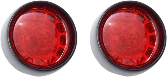 Custom Dynamics 1156 Red LED Bullet Bezel Turn Signal Inserts for Harley