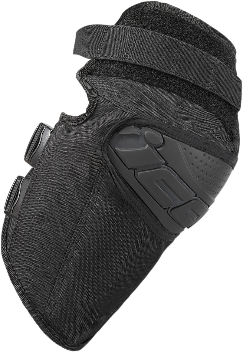 Icon Black Field Armor Textile Motorcycle Riding Street Racing Knee Guards