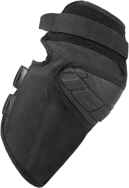 Icon Black Field Armor Textile Motorcycle Riding Street Racing Knee Guards