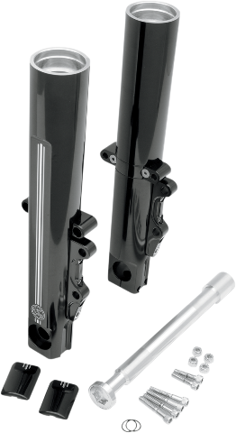 Performance Machine Dual Disc Black Lower Fork Legs for 2008-2013 Harley Touring