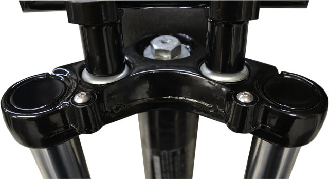 La Choppers Gloss Black 39mm Fork Tube Caps fits 84-15 Harley Dyna FXRS FXR
