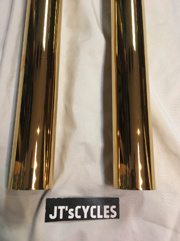 Custom Cycle Gold Front 39mm Fork Tubes 1987-2007 Harley FXDL FXD XL Sportster