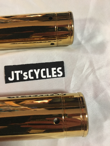 Custom Cycle Gold Front 39mm Fork Tubes 1987-2007 Harley FXDL FXD XL Sportster