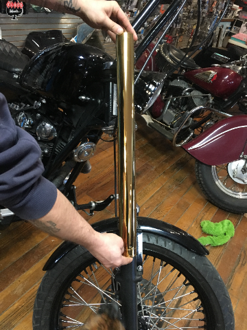 Custom Cycle Gold Front 39mm Fork Tubes 1987-2007 Harley FXDL FXD XL Sportster