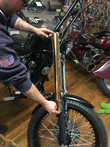 Custom Cycle Gold Front 39mm Fork Tubes 1987-2007 Harley FXDL FXD XL Sportster