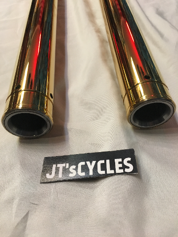 Custom Cycle Gold Front 39mm Fork Tubes 1987-2007 Harley FXDL FXD XL Sportster