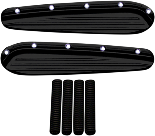 Covingtons Black Dimpled Front Turn Signal Eliminators for 98-13 Harley Touring