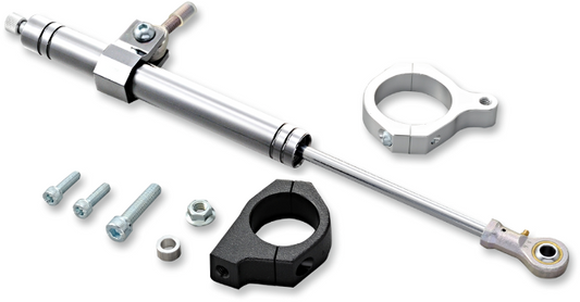 Drag Specialties Silver 49mm Front Steering Damper Kit For 06-17 Harley Dyna FXD