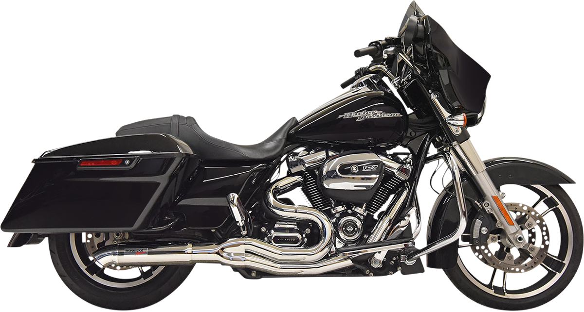 Bassani Chrome Road Rage II 2-1 Hot Rod Turnout Exhaust 2017-2024 Harley Touring