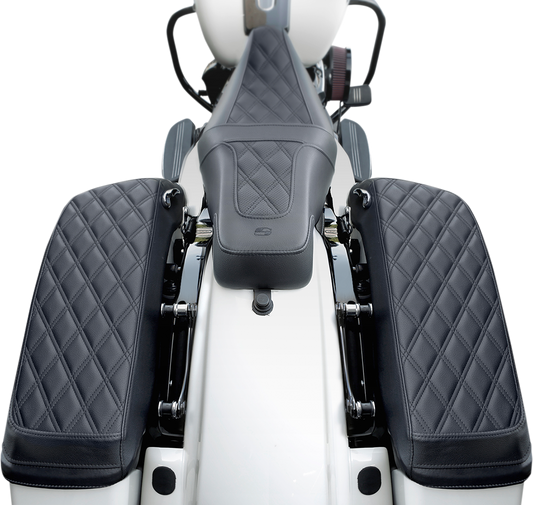 Saddlemen Lattice Stitch Saddlebag Lid Covers fits 2014-2023 Harley Touring FLHX