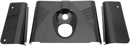 Drag Specialties Black 3-Piece Ribbed Fork Tins fits 1986-2017 Harley Softail