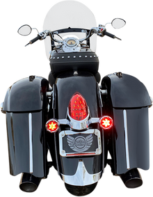 Custom Dynamics ProBEAM Chrome Red LED Bullet Ringz Turn Signals 2014-23 Indian