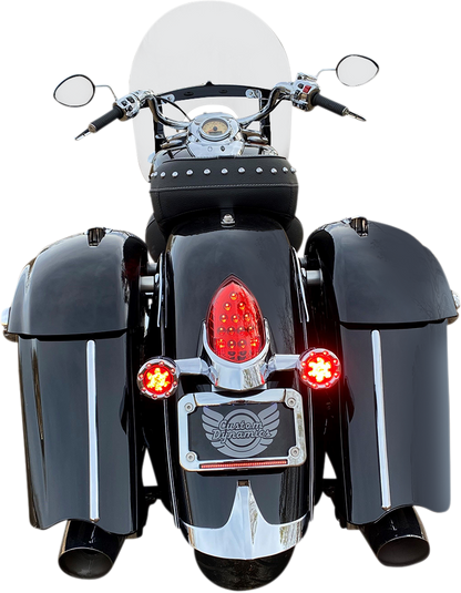 Custom Dynamics ProBEAM Chrome Red LED Bullet Ringz Turn Signals 2014-23 Indian