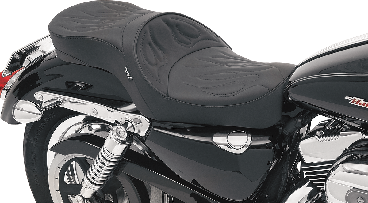 Drag Specialties Low Profile Flame Stitch Seat fits 2004-2022 Harley Sportster