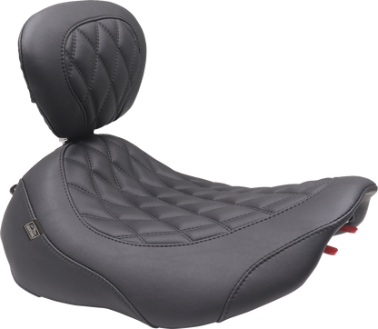 Mustang Wide Tripper Diamond Solo Seat & Backrest fits 2023-2025 Harley Touring