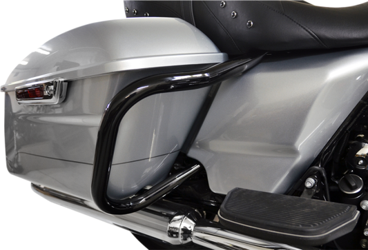 Drag Specialties 1.25" Big Buffalo Saddlebags Black Guards 14-22 Harley Touring