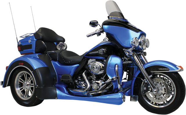 Motor Trike Black Fiberglass Trax Running Board Kit 2014-2024 Harley Tri Glide