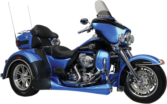 Motor Trike Black Fiberglass Trax Running Board Kit 2014-2024 Harley Tri Glide