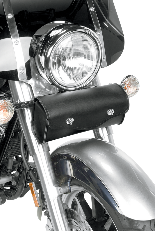 Willie & Max Black Synthetic Leather Revolution Twist Lock Front Fork Tool Bag