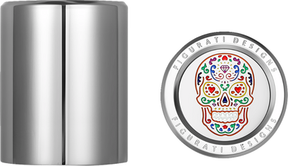 Figurati Designs Silver Sugar Skull Medium Docking Hardware Covers for Harley
