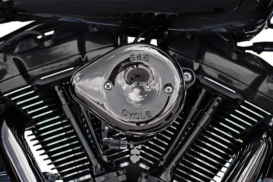 S&S Mini Teardrop Lava Chrome Air Cleaner Kit 2017-2024 Harley Touring Softail