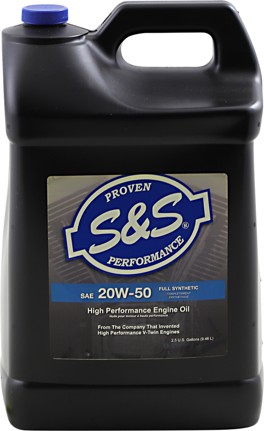 S&S 2.5 Gallon High Performance 20W-50 Synthetic Motorcycle Engine Oil Harley
