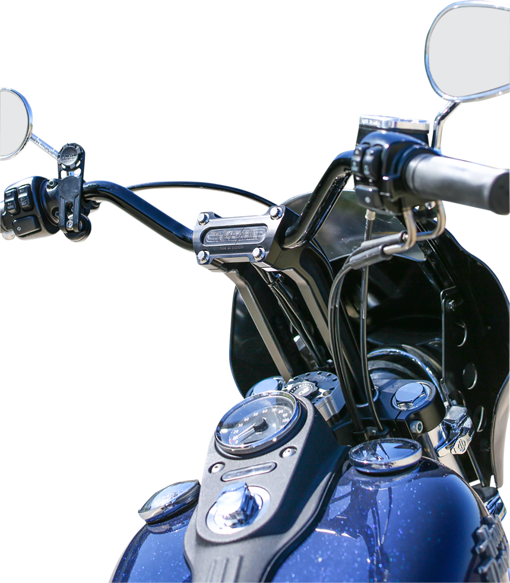 Thrashin Supply Black 9.5" Pullback Motorcycle Handlebar Risers for Harley