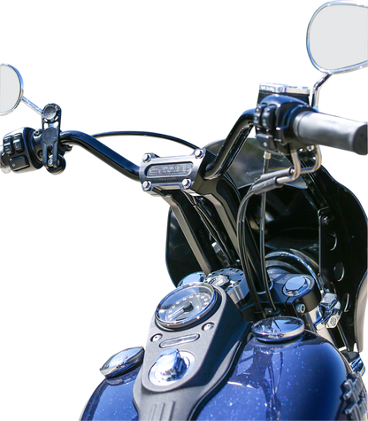 Thrashin Supply Black 9.5" Pullback Motorcycle Handlebar Risers for Harley
