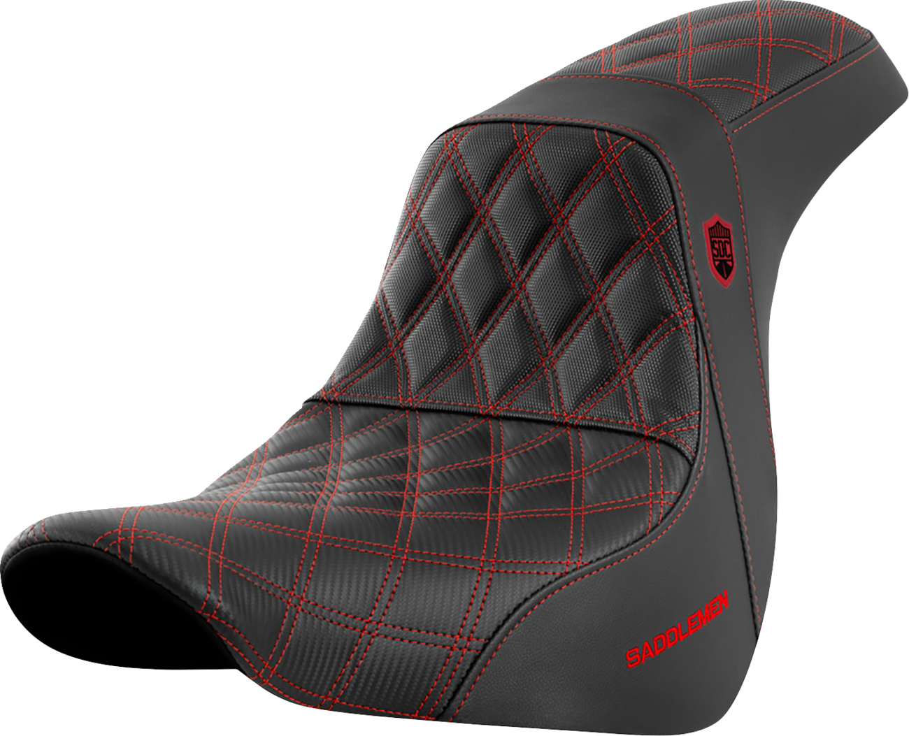 Saddlemen SDC Pro Series Red Lattice Gel Seat fits 2018-2025 Harley Softail FXLR