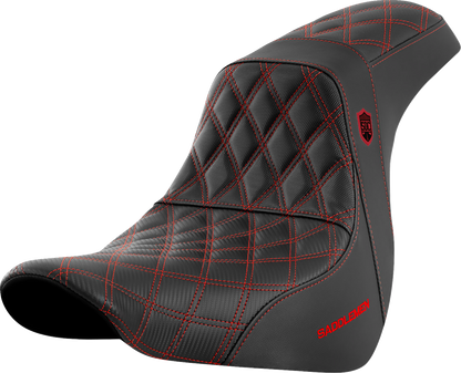 Saddlemen SDC Pro Series Red Lattice Gel Seat fits 2018-2026 Harley Low Rider