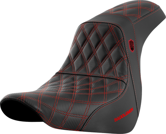 Saddlemen SDC Pro Series Red Lattice Gel Seat fits 2018-2025 Harley Softail FXLR